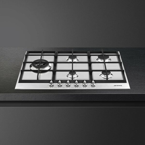 Table de cuisson à gaz Smeg Design PX175L Linea cm. 70/75 - 5 feux - inox – Image 2