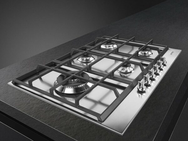 Table de cuisson à gaz Smeg Design PX175L Linea cm. 70/75 - 5 feux - inox – Image 3