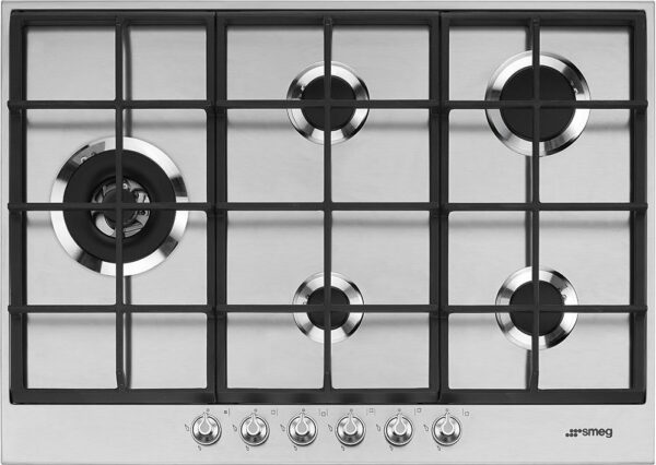 Table de cuisson à gaz Smeg Design PX175L Linea cm. 70/75 - 5 feux - inox