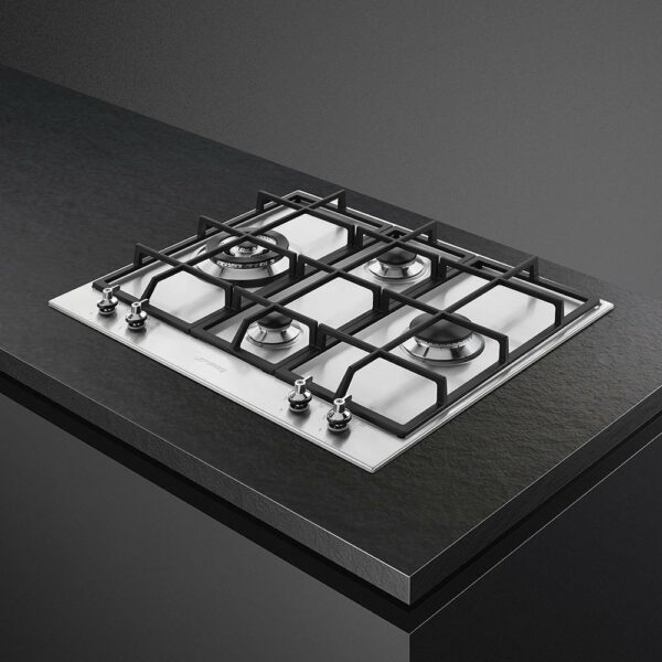 Table de cuisson à gaz Smeg Design PX364L Classica cm. 60 - 4 brûleurs - acier inoxydable – Image 3