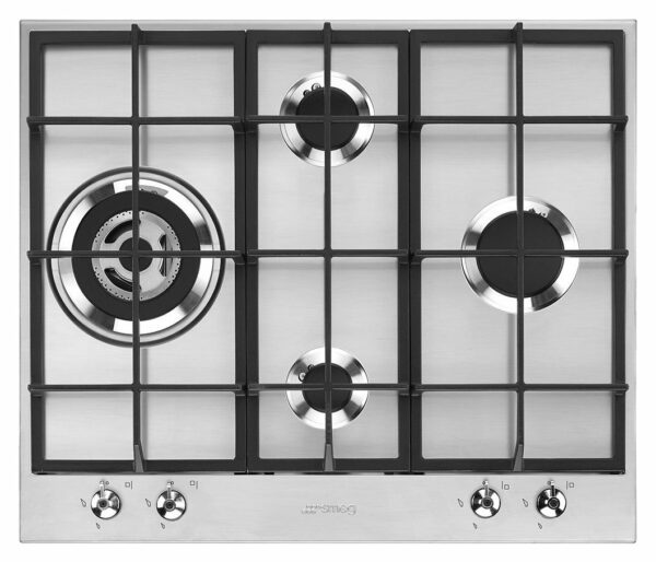 Table de cuisson à gaz Smeg Design PX364L Classica cm. 60 - 4 brûleurs - acier inoxydable
