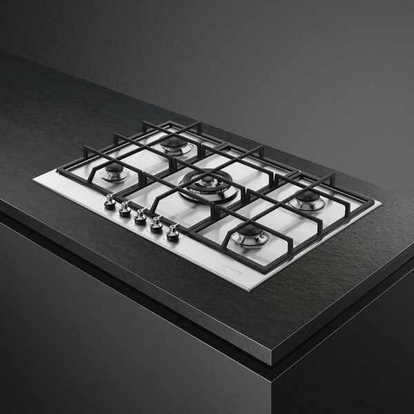 Table de cuisson à gaz Smeg Design PX375 Classica cm. 70/75 - 5 feux - inox – Image 3