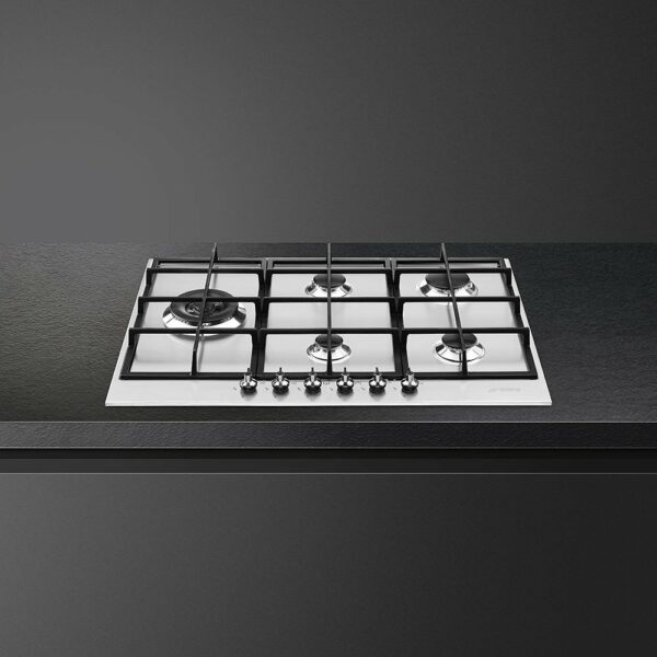 Table de cuisson à gaz Smeg Design PX375L Classica cm. 70/75 - 5 feux - inox – Image 2