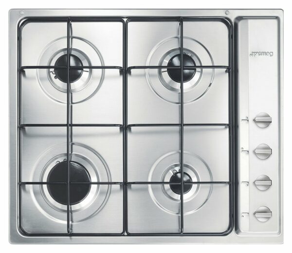 Table de cuisson à gaz Smeg S64S Selezione cm. 60 - 4 brûleurs - acier inoxydable
