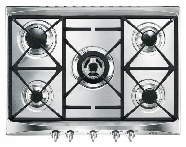 Table de cuisson à gaz Smeg SR275XGH2 Selezione cm. 70/75 - acier inoxydable