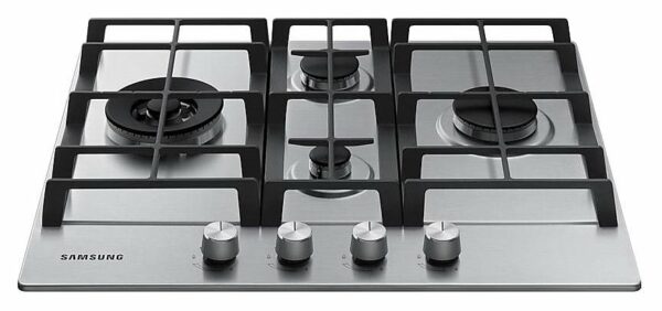 Table de cuisson à gaz Samsung NA64H3031BS/T1 cm. 60 - grille en fonte inox – Image 4