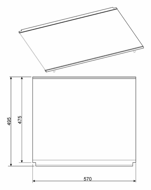 Smeg CC60X Dos pour table de cuisson cm. 60 avec commande frontale - verre avec cadre en acier inoxydable – Image 2