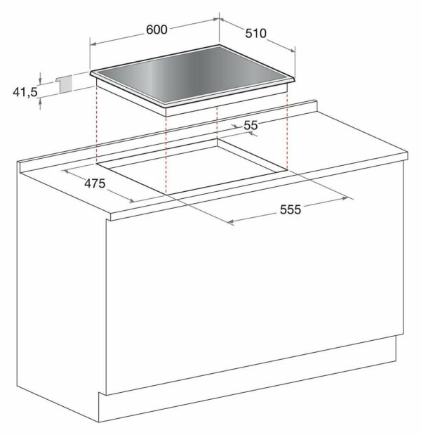 Hotpoint Ariston FTGHG 641 D/HA(BK) table de cuisson à gaz encastrable 60 cm - verre noir – Image 3