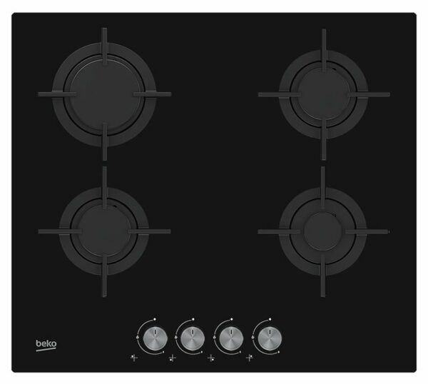 Beko HILG64222S Table de cuisson gaz 60 cm – verre noir