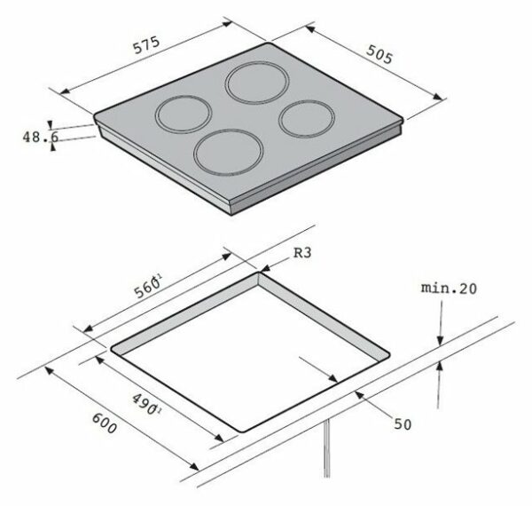 Samsung CTR164NC01 Plaque de cuisson à induction cm. 58 - verre céramique noir – Image 2