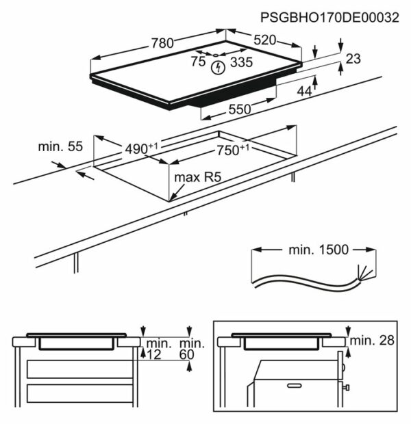 Table de cuisson à induction Electrolux EIS8134 cm. 80 - verre céramique noir – Image 11