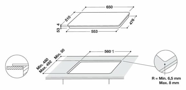 Table de cuisson à induction Whirlpool SMO658CBTIXL avec 8 zones cm. 65 - noir – Image 9