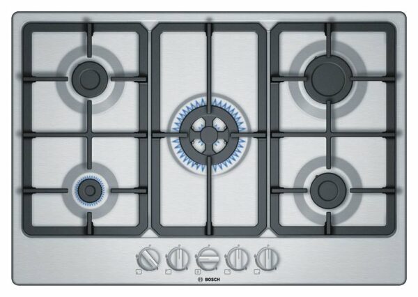 Bosch PGQ7B5B90 Table de cuisson à gaz série 4 75 cm - acier inoxydable