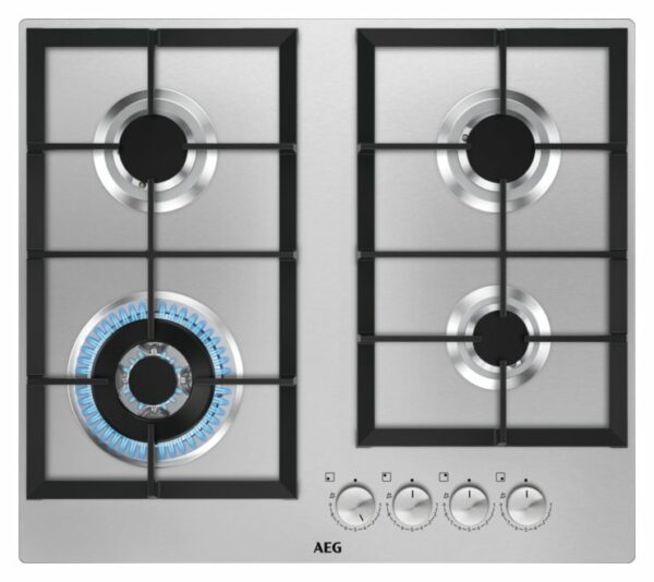Aeg HGB64301UM 949 640 729 plaque de cuisson à gaz cm. 60 - grille en fonte inox