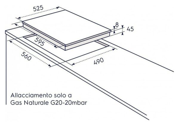 Electrolux PVF645UOB Plaque de cuisson à gaz sur verre à flamme verticale cm. 60 - cristal blanc – Image 8
