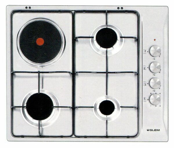 Glem GTL647IX Plaque de cuisson électrique combinée cm. 60 - inox