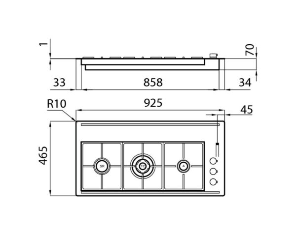 Foster 7285 032 S4000 Line XL cuisinière à gaz cm 92 - filotop - acier brossé – Image 3