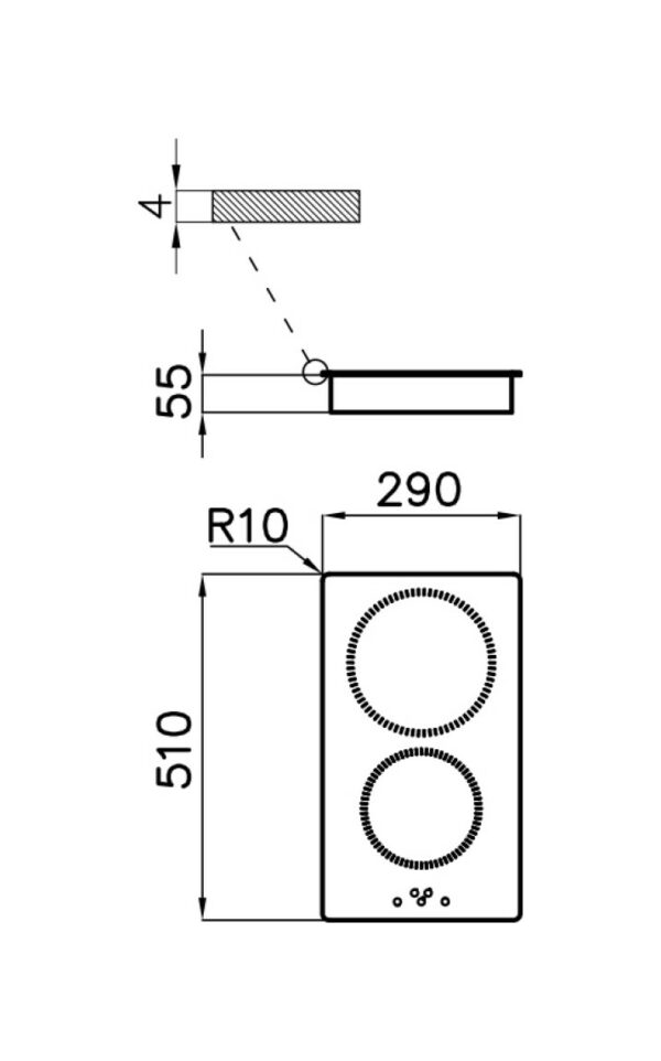 Foster 7322 300 S1000 Induction Plaque à induction 30 cm - encastré q4 / bord filotop - cristal noir – Image 2