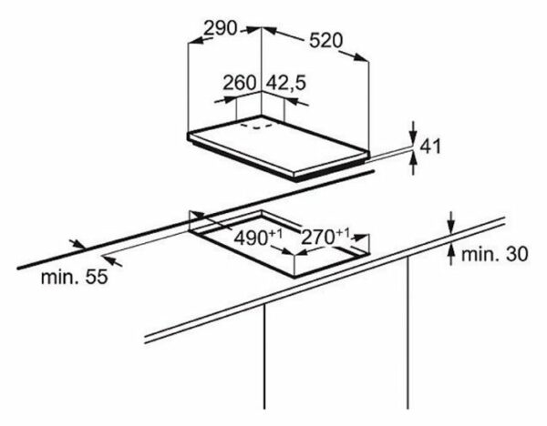 Electrolux EGC3322NVK Table de cuisson Quadro cm. 30 – vitrocéramique noire – domino – Image 2