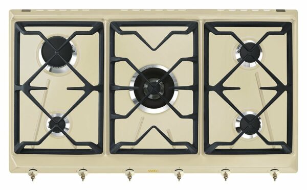 Smeg SRV896POGH Plaque de cuisson coloniale cm. 90 - crème