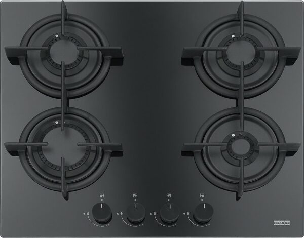 Franke FHCR 604 4G HE BK C Table de cuisson à gaz Crystal Black cm. 59 - verre noir