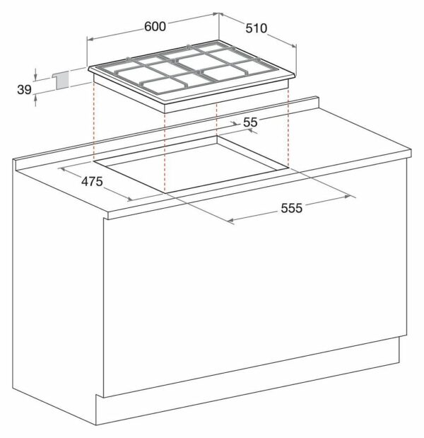 Hotpoint Ariston PCN 642 IX/HA Table de cuisson encastrable à gaz 60 cm - acier inoxydable – Image 2