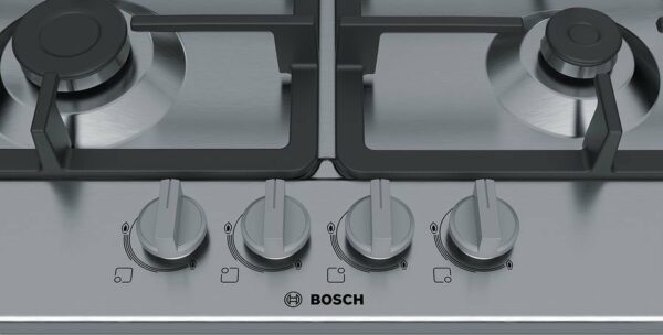 Bosch PGH6B5B90 Table de cuisson à gaz série 4 60 cm - acier inoxydable