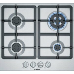 Bosch PGH6B5B90 Table de cuisson à gaz série 4 60 cm - acier inoxydable