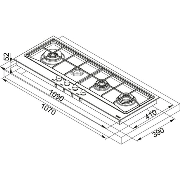 Franke FHNE 1204 3G TC XS C Table de cuisson à gaz Neptune cm. 110 – acier inoxydable satiné- Nouveau- Nouveau – Image 6
