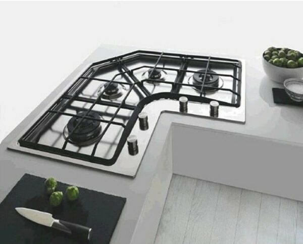 Franke FHNE COR 4 3G TC XS C Neptune Angolo table de cuisson à gaz d'angle cm. 83 x 83 – acier inoxydable satiné- Nouveau- Nouveau