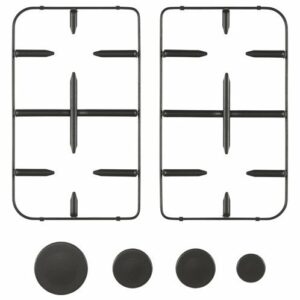 Glem GRP1455 Kit 2 grilles + 4 couvercles brûleurs pour table de cuisson 53x50cm - noir mat