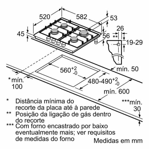 Table de cuisson à gaz Siemens EG6B5PB90 - Neuf