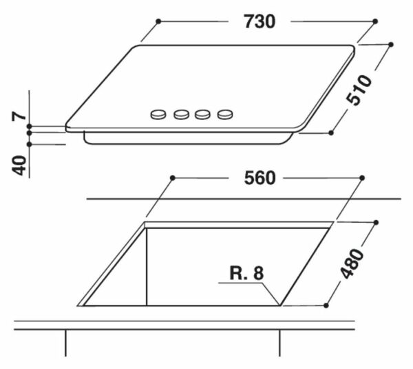 Whirlpool GMF 7522/IXL Cuisinière à gaz Fusion cm. 73 - 5 brûleurs - acier inoxydable